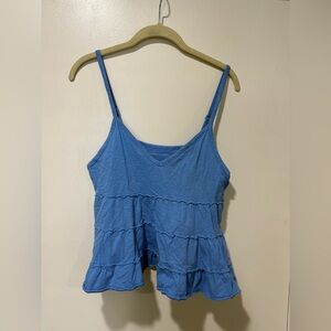 American Eagle Outfitters Blue Cami Babydoll Tank Top - Size Medium